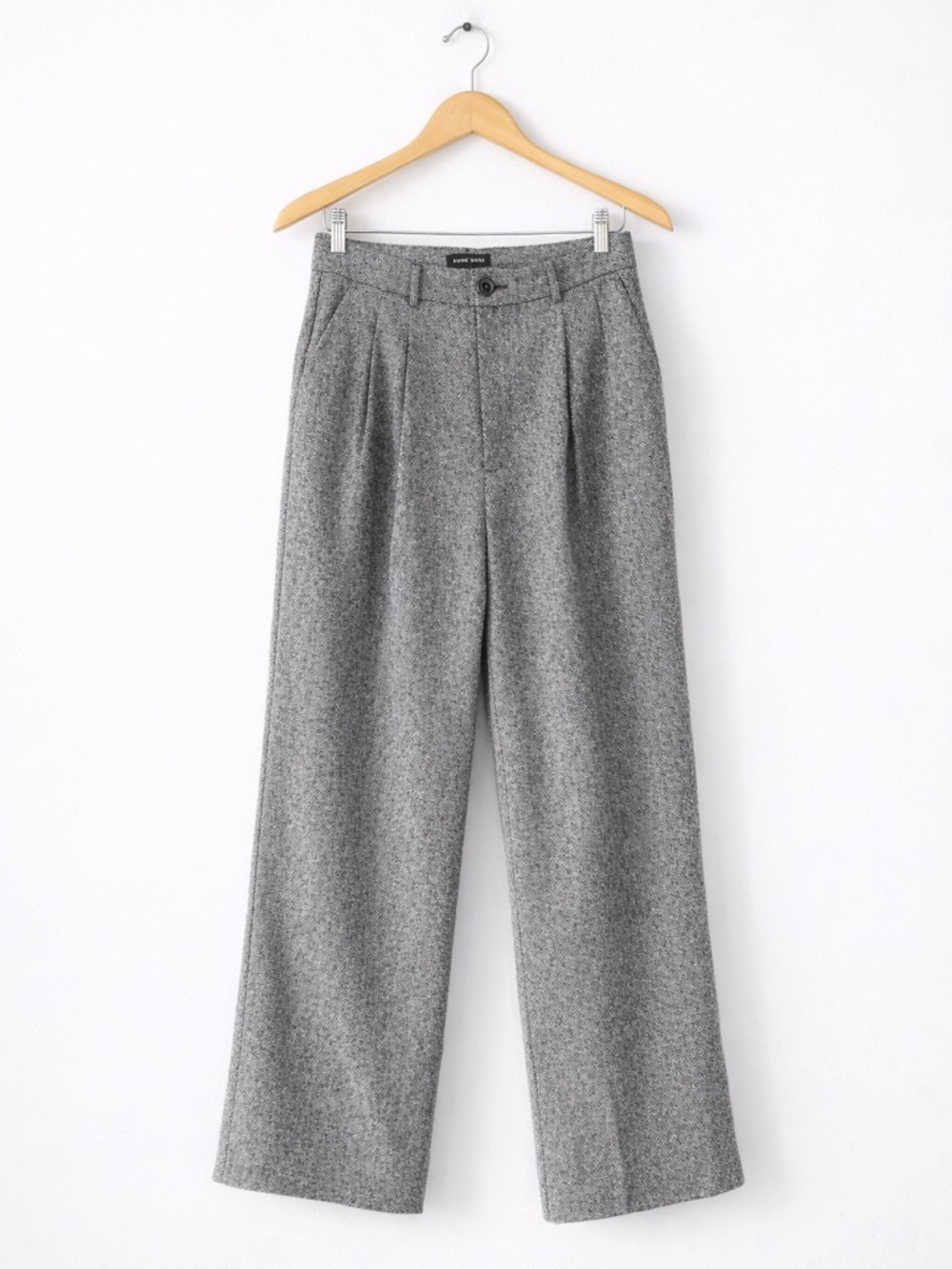 ANINE BING Carrie Wool Trousers Size 6 High Rise Wide Leg Lined